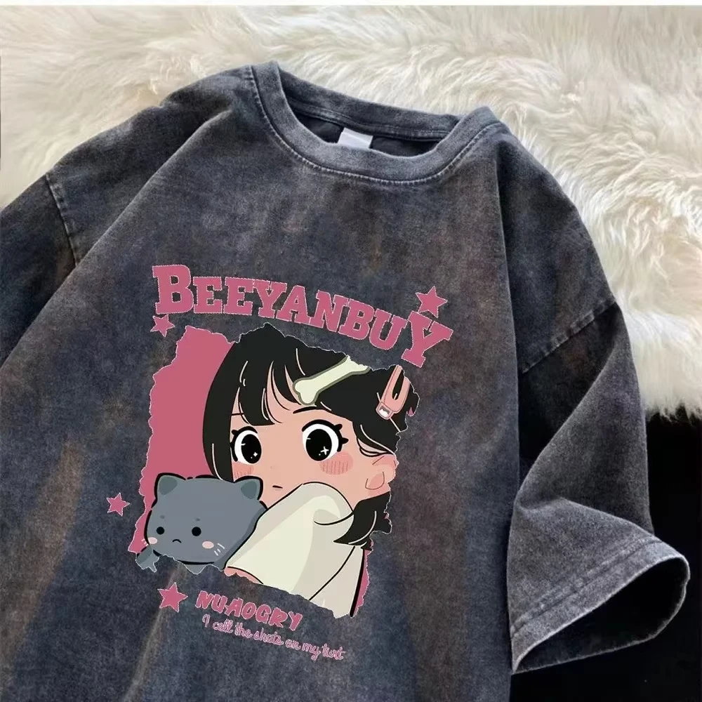 Street Fashion Trends 2025 - 2025 워터워시 빈티지 티셔츠 (남녀공용) 레트로