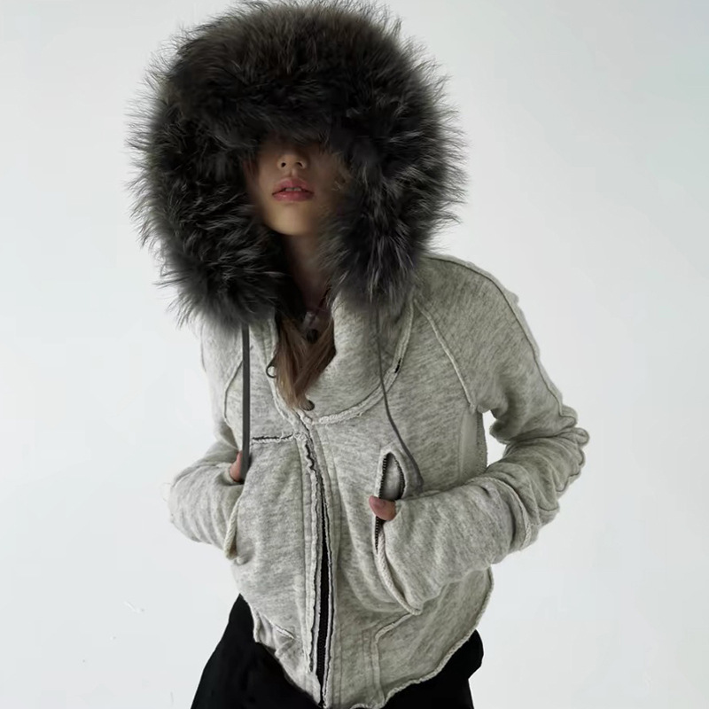 Street Fashion Zip Up Hoodie - 여성용 집업 스웨트 셔츠, 캐주얼 퍼
