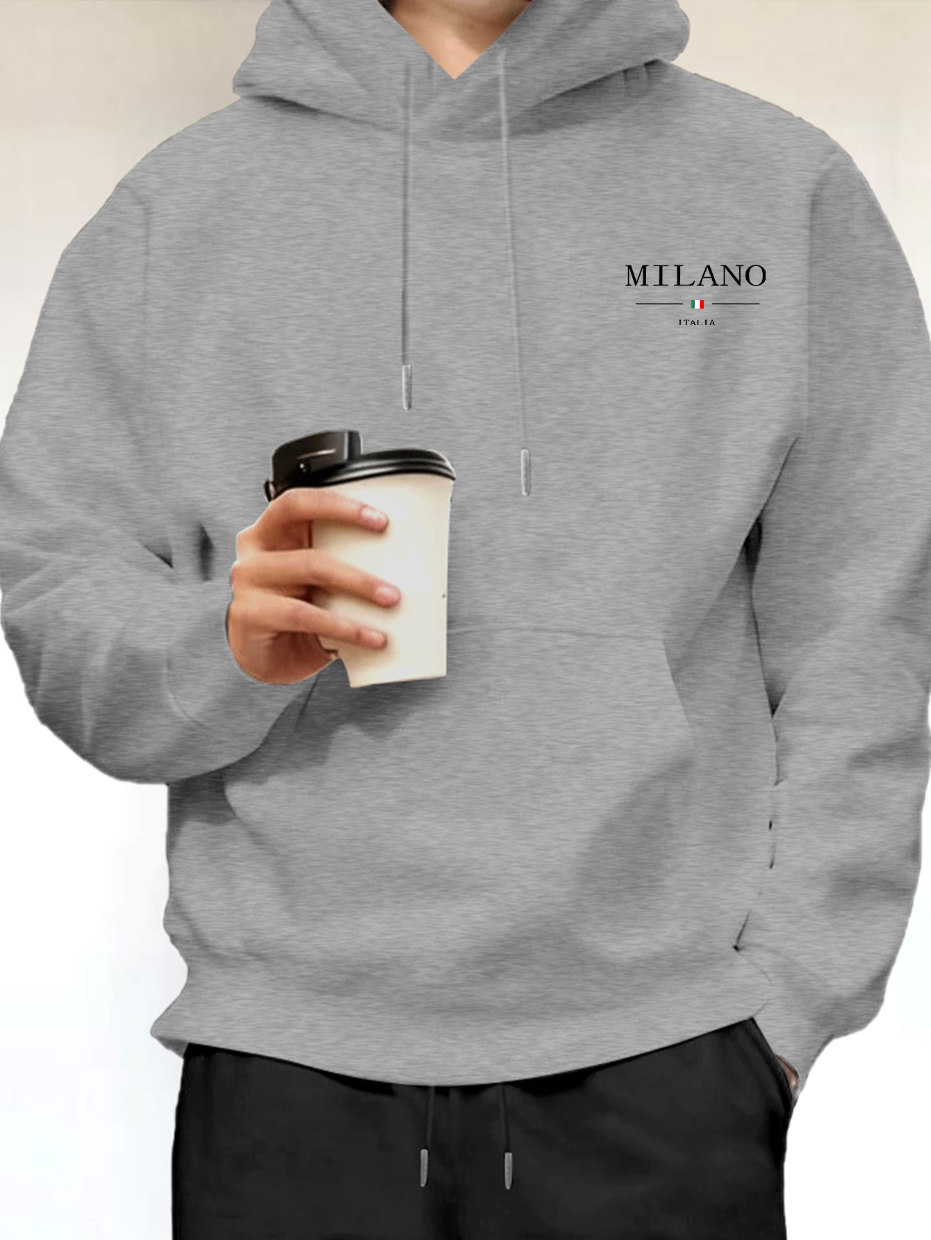 미니멀리스트 패션 밀라노 레터 프린트 남성 후드티 데일 - Street Fashion Milan 리뷰 및 가격