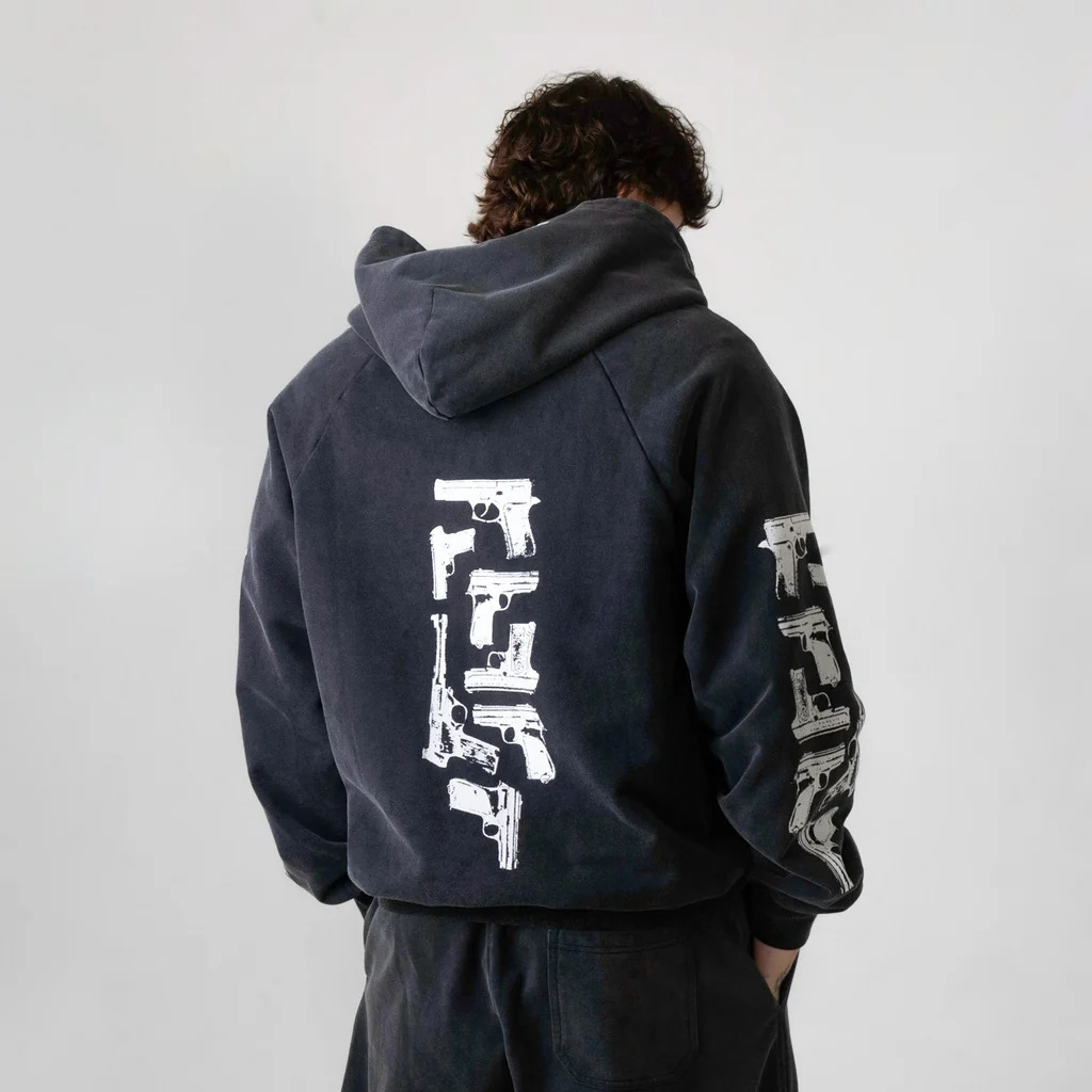 미국 스트리트 스타일, 소수민족의 창의적인 총기 프린트 - Street Fashion Zip Up Hoodie 리뷰 및 가격