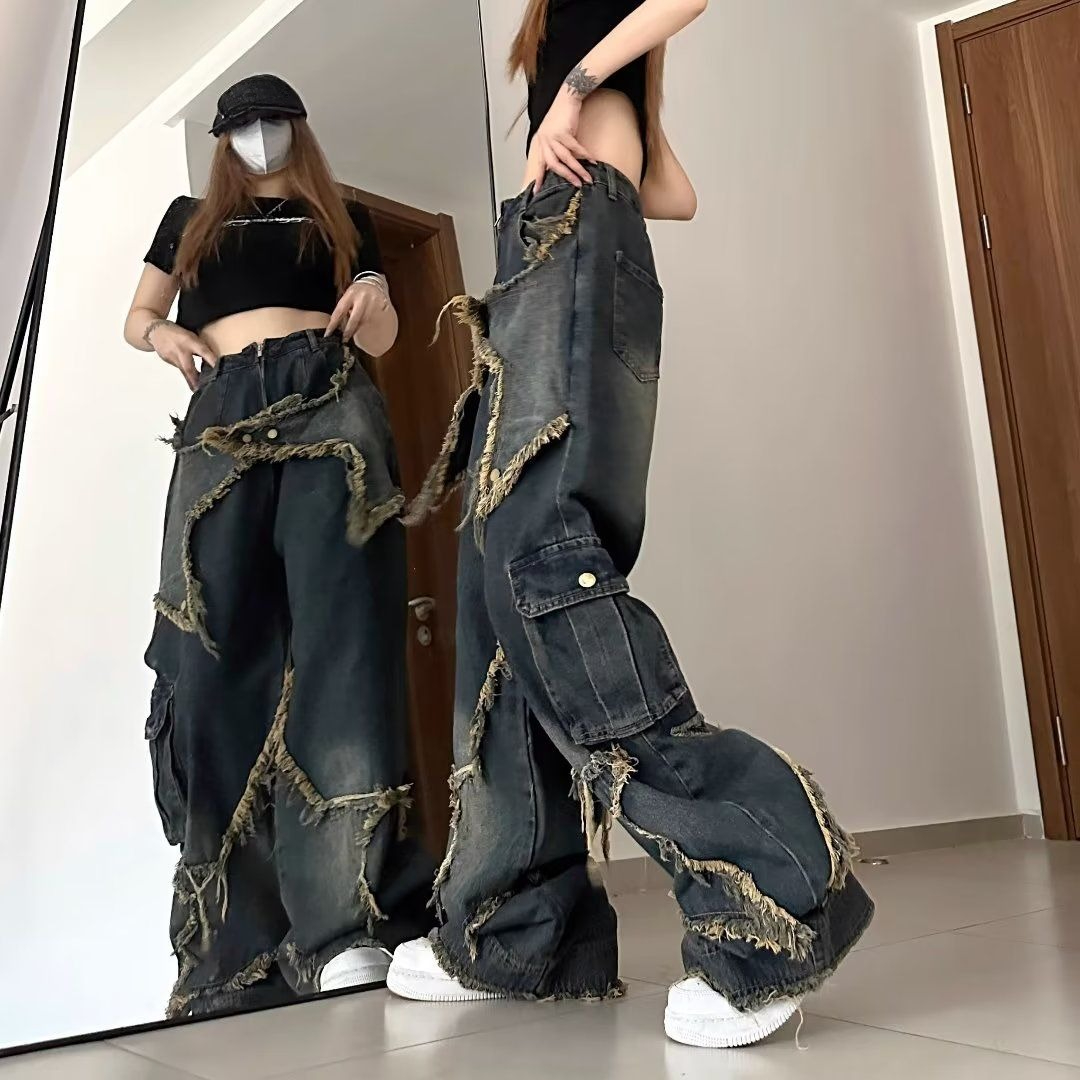 2025 시크 고딕 포켓 지퍼 캐주얼 팬츠 아메리칸 레 - Street Fashion Trends 2025 리뷰 및 가격