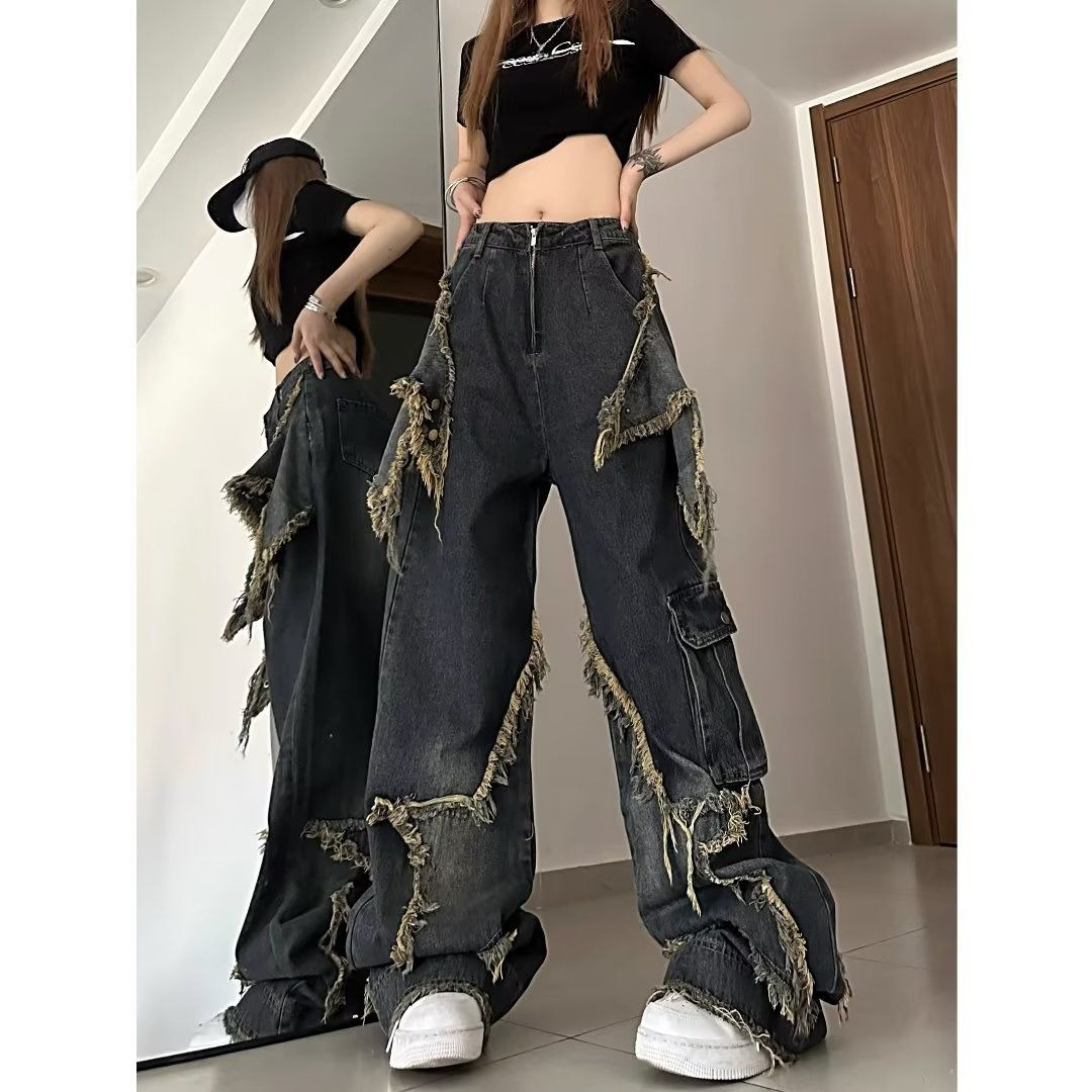2025 시크 고딕 포켓 지퍼 캐주얼 팬츠 아메리칸 레 - Street Fashion Trends 2025 리뷰 및 가격