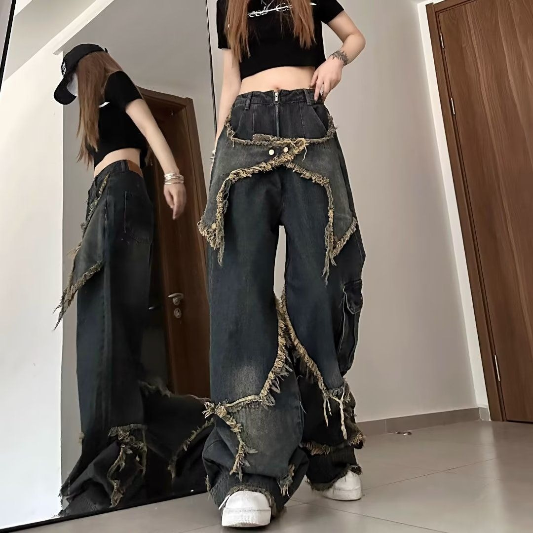 2025 시크 고딕 포켓 지퍼 캐주얼 팬츠 아메리칸 레 - Street Fashion Trends 2025 리뷰 및 가격