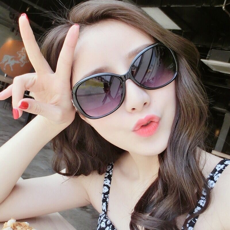 새로운 패션 타원형 선글라스 트렌드 대형 프레임 선글라 - Street Fashion Photo 리뷰 및 가격