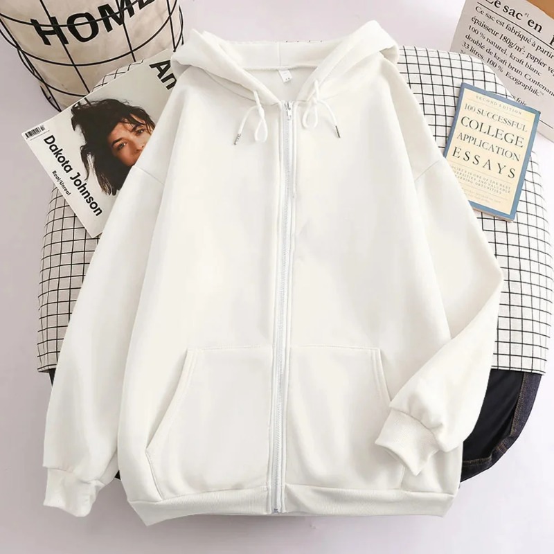 하이 스트리트 후드티 남성 단색 지퍼업 긴팔 루즈핏 재 - Street Fashion Zip Up Hoodie 리뷰 및 가격