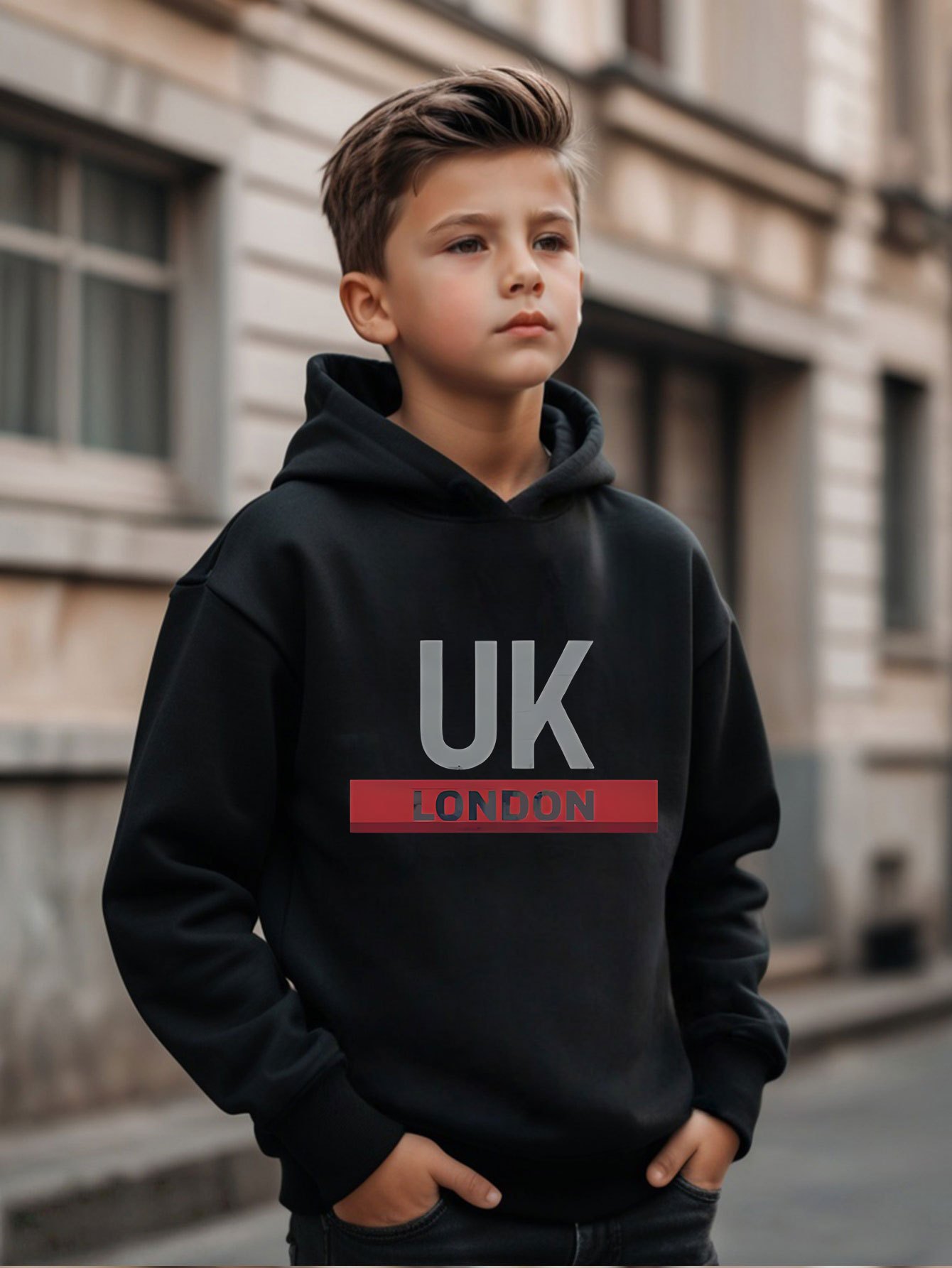 영국 런던 프린트 후드티 남아용 패셔너블 캐주얼 재킷  - Street Fashion London 리뷰 및 가격