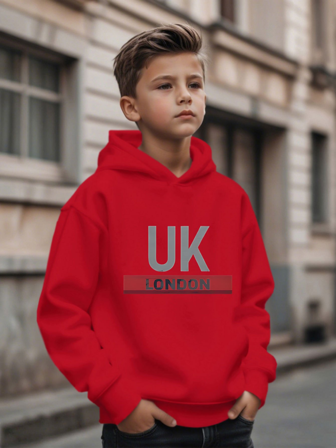 영국 런던 프린트 후드티 남아용 패셔너블 캐주얼 재킷  - Street Fashion London 리뷰 및 가격