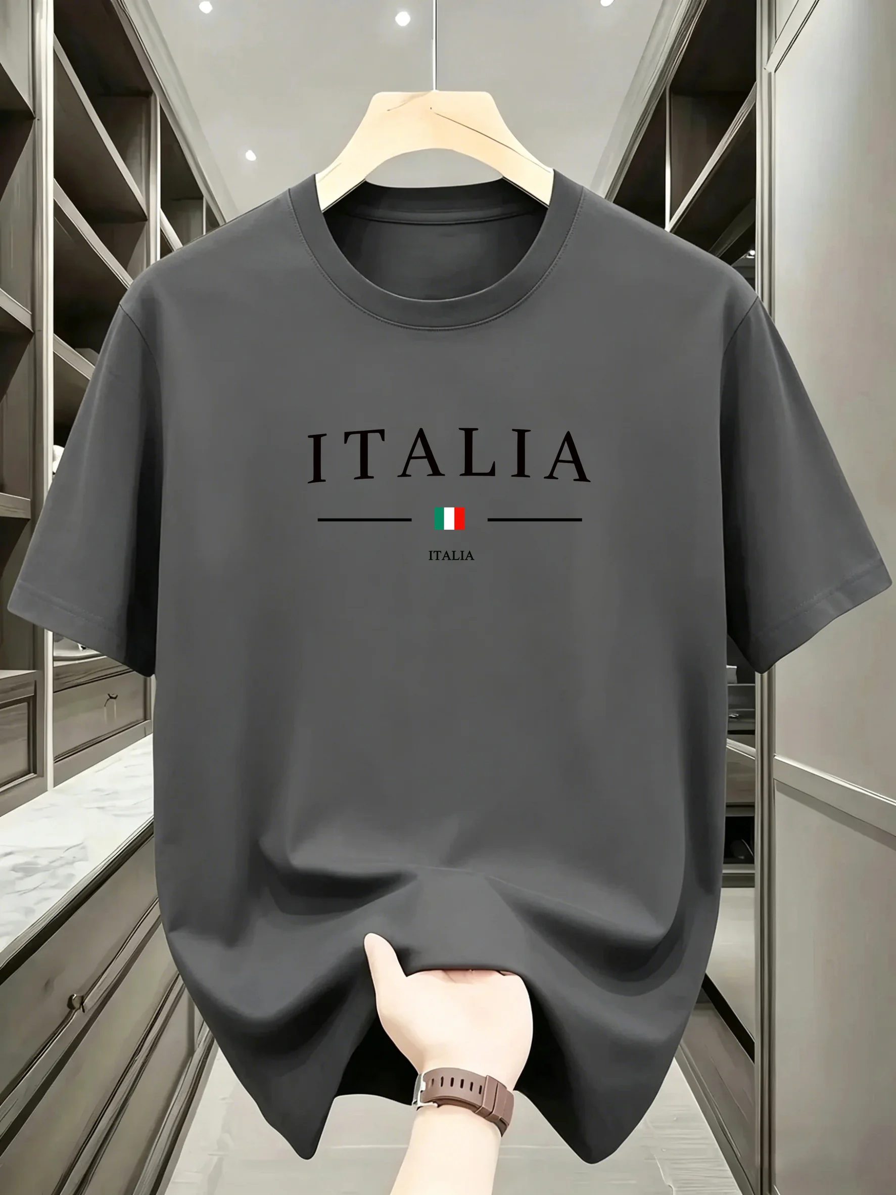 남성용 여름 스포츠 속건 티셔츠, 세련된 밀라노 레터  - Street Fashion Milan 리뷰 및 가격