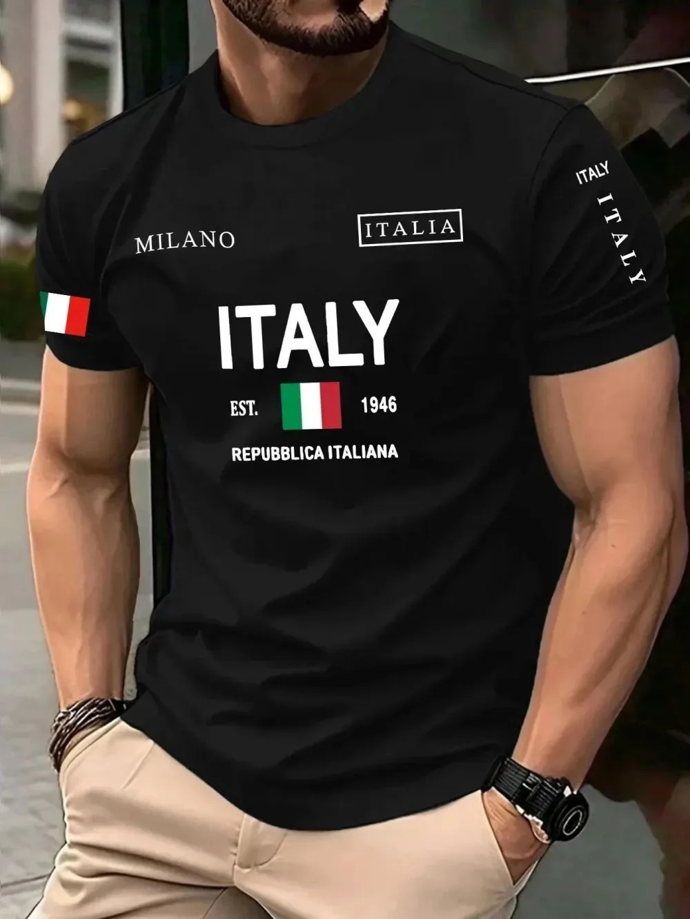 3D 프린트 유럽 아메리칸 패션 트렌드 밀라노 레터 브 - Street Fashion Milan 리뷰 및 가격