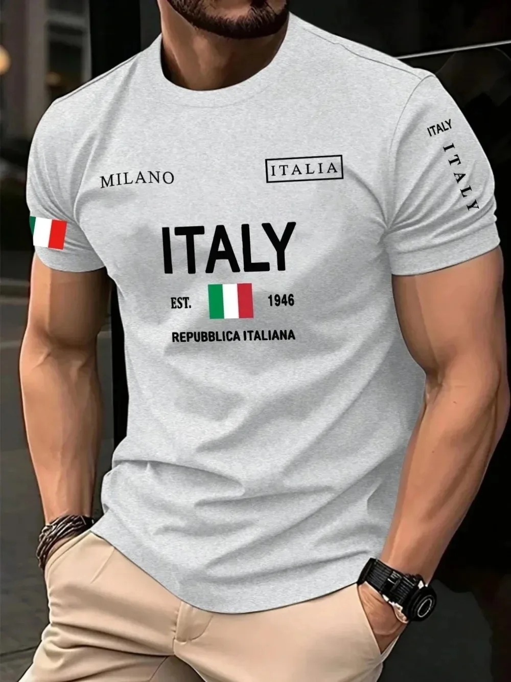 3D 프린트 유럽 아메리칸 패션 트렌드 밀라노 레터 브 - Street Fashion Milan 리뷰 및 가격