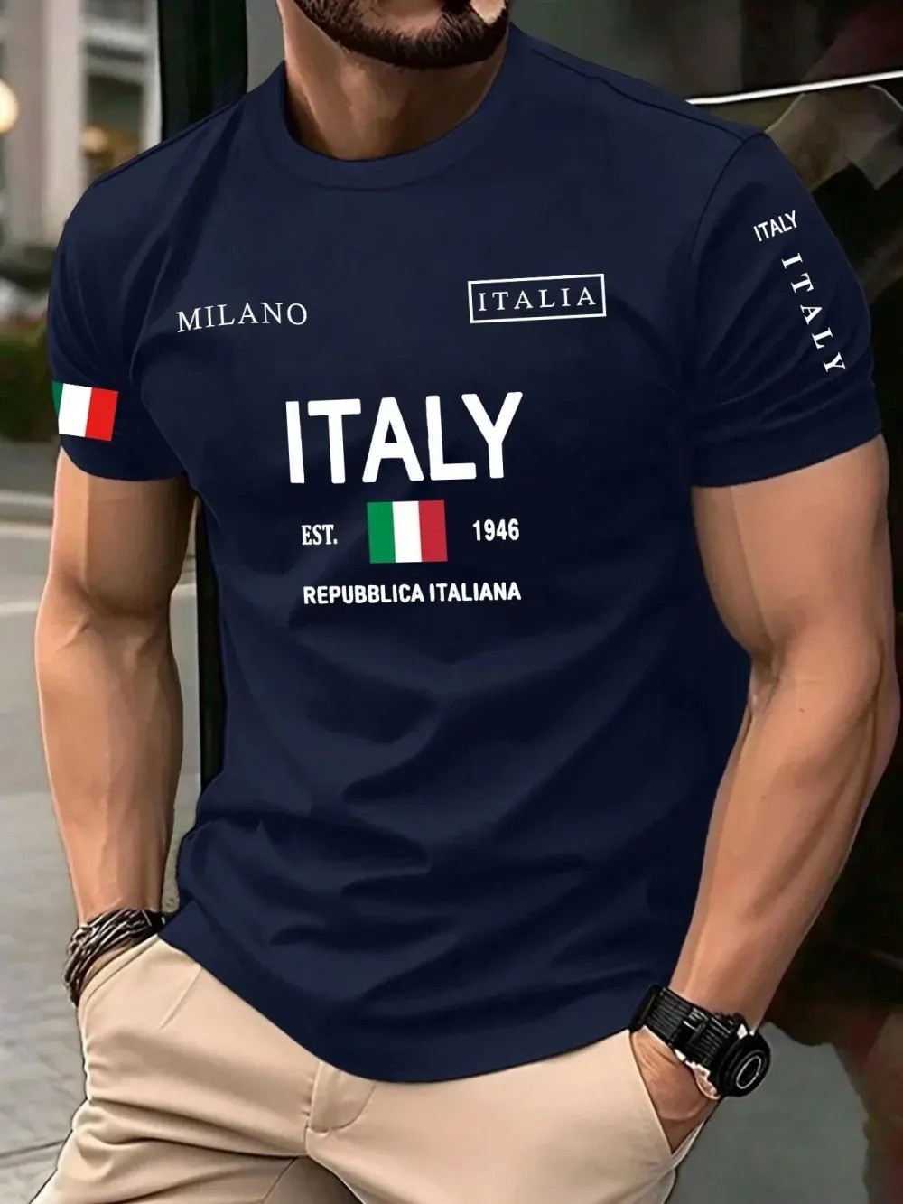 유럽 ​​미국 패션 트렌드 밀라노 레터 3D 프린트 브 - Street Fashion Milan 리뷰 및 가격