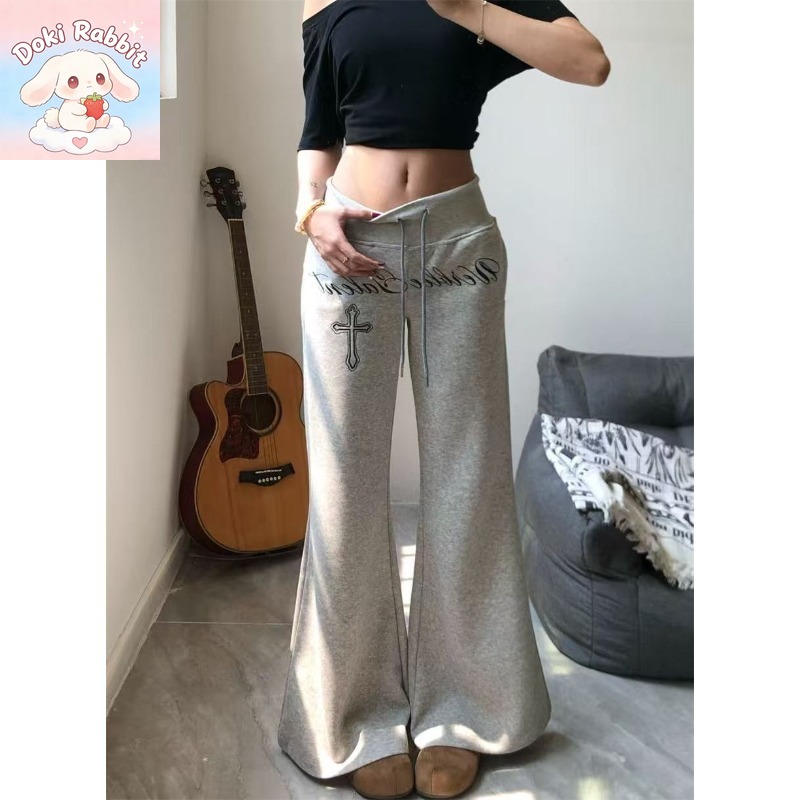 한국 패션 하이 스트리트 크로스 모양 프린트 플레어 하 - Korean Street Fashion Female 리뷰 및 가격
