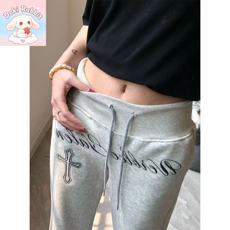한국 패션 하이 스트리트 크로스 모양 프린트 플레어 하 - Korean Street Fashion Female 리뷰 및 가격