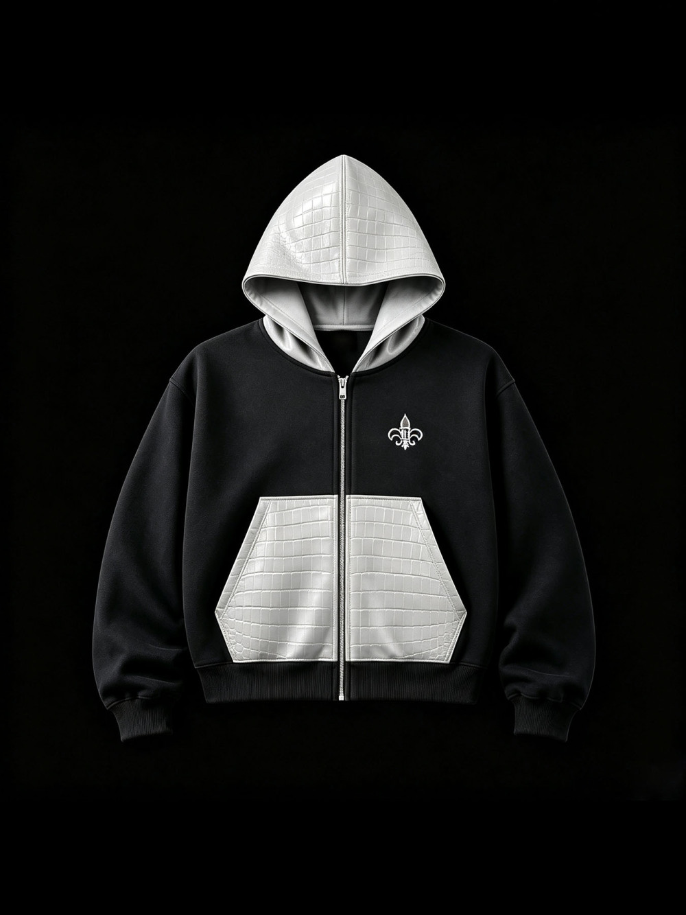 유니섹스 악어 가죽 스티칭 후드 스웨터 하이 스트리트  - Street Fashion Zip Up Hoodie 리뷰 및 가격
