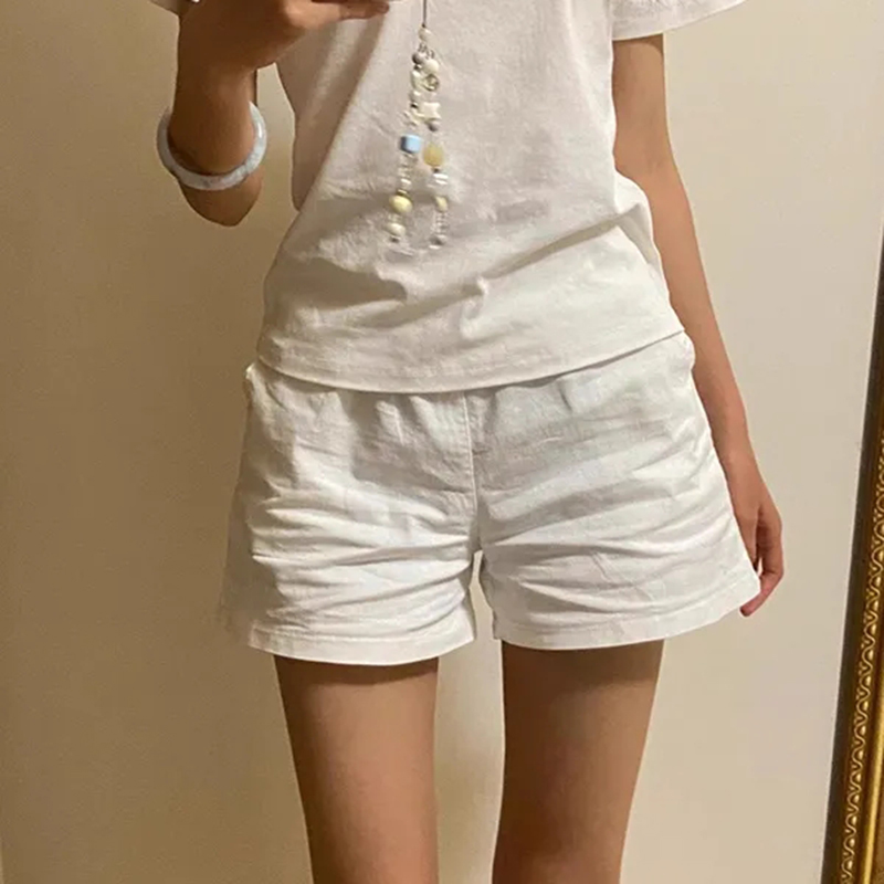 높은 허리 코튼 반바지 여성 여름 한국 느슨한 캐주얼  - Korean Street Fashion Female 리뷰 및 가격