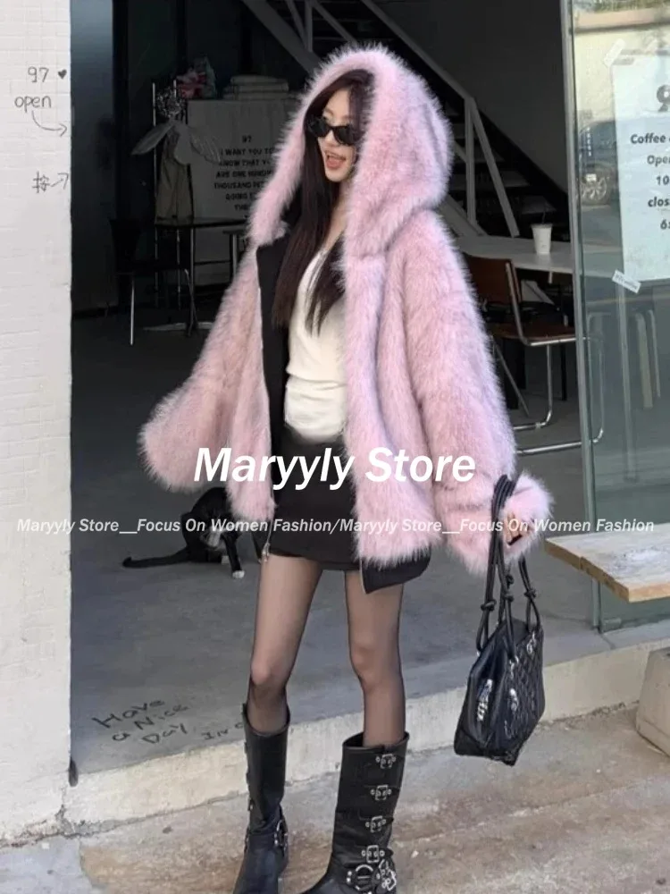 아메리칸 빈티지 여성 모피 패치워크 코트, 겨울 하이  - Korean Street Fashion Female 리뷰 및 가격