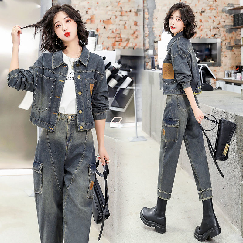 여성 봄 가을 패션 튀김 거리 카우보이 정장 봄 여성  - Korean Street Fashion Female 리뷰 및 가격
