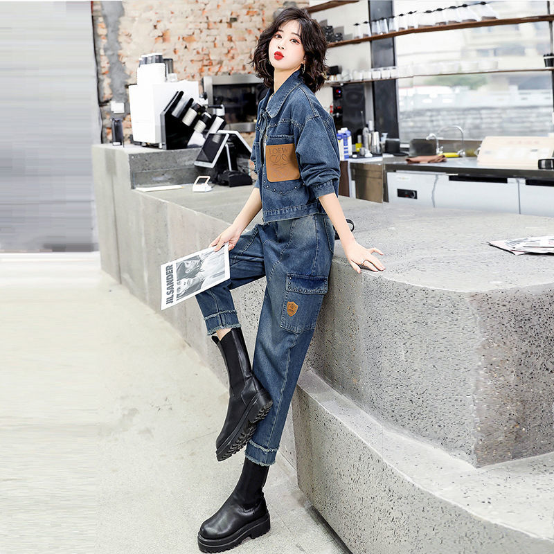 여성 봄 가을 패션 튀김 거리 카우보이 정장 봄 여성  - Korean Street Fashion Female 리뷰 및 가격