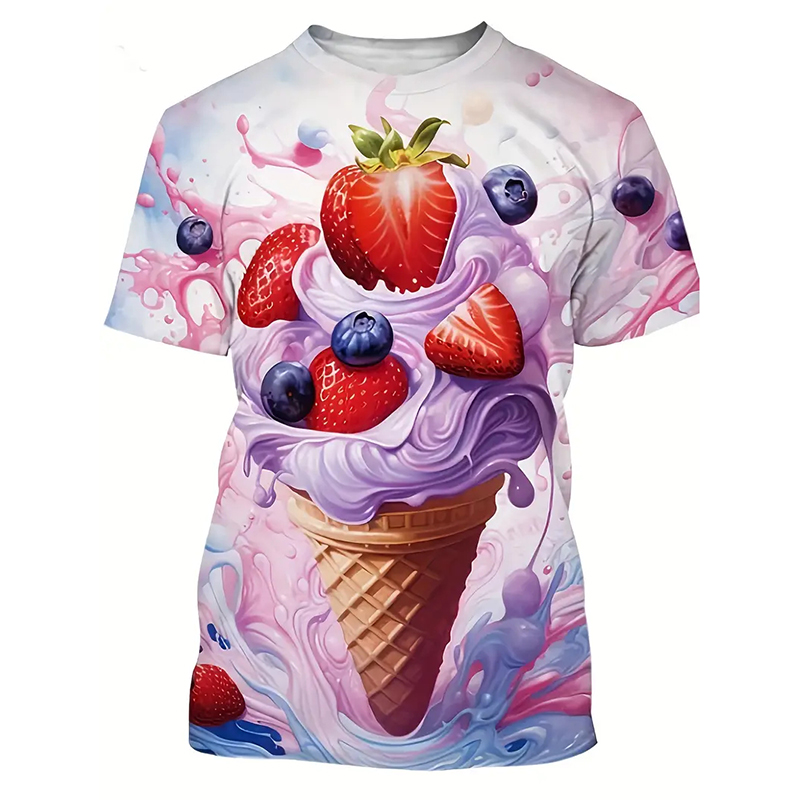 남성용 아이스크림 컬러 패션 티셔츠, 재미있는 유머 반 - Street Fashion Trends 2025 리뷰 및 가격